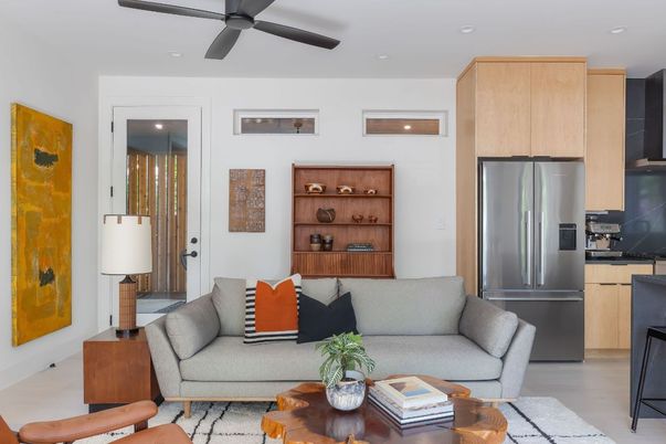 Interior, Kitchen, Living room, Recessed Lighting, Stainless Steel Appliances
