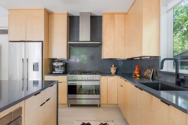 Interior, Kitchen, Stainless Steel Appliances, Wood Texture Flooring