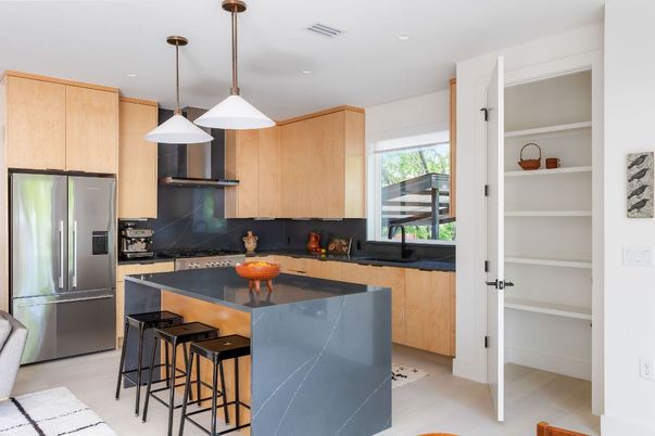 Interior, Kitchen, Pendant Lights, Recessed Lighting, Stainless Steel Appliances