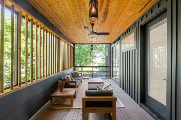 Interior, Sun Room, Wooden Ceilings, Wood Texture Flooring