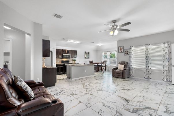 Home Theatre Room, Dining room, Interior, Kitchen, Living room, Marble, Stainless Steel Appliances