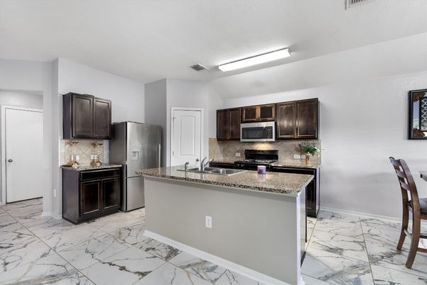 Interior, Kitchen, Marble, Stainless Steel Appliances