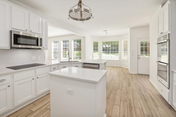 Chandelier, Interior, Kitchen, Pendant Lights, Wood Texture Flooring