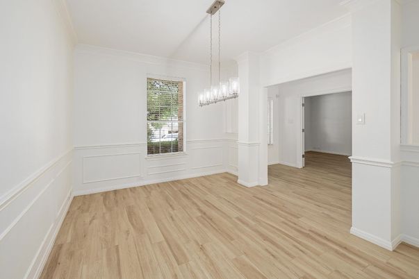 Empty room, Interior, Pendant Lights, Wood Texture Flooring