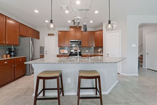 Interior, Kitchen, Pendant Lights, Recessed Lighting, Stainless Steel Appliances