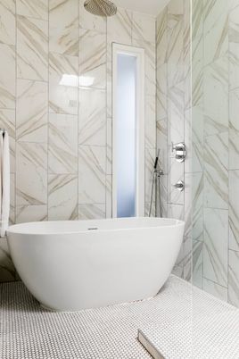 Bathroom, Free Standing Baths, Interior, Marble Walls
