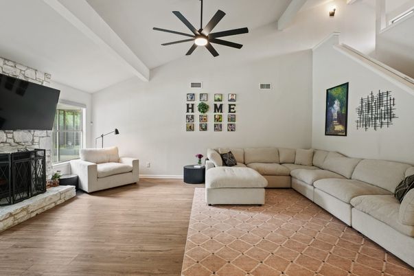 Fireplace, Interior, Living room, Wood Texture Flooring