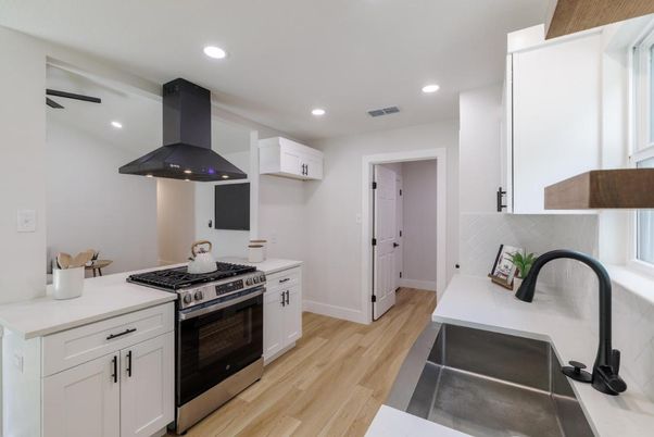 Interior, Kitchen, Recessed Lighting, Wood Texture Flooring