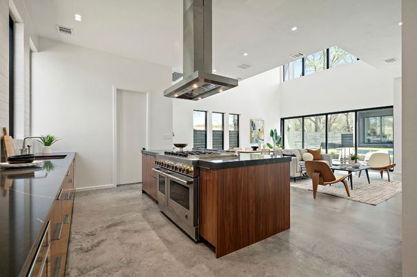 Dining room, Interior, Kitchen, Living room, Recessed Lighting, Stainless Steel Appliances