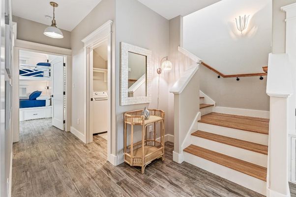 Interior, Pendant Lights, Washer, Wood Texture Flooring