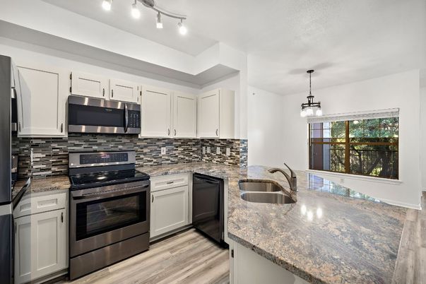 Interior, Kitchen, Pendant Lights, Wood Texture Flooring