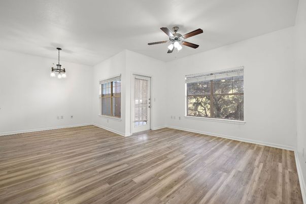 Empty room, Interior, Pendant Lights, Wood Texture Flooring