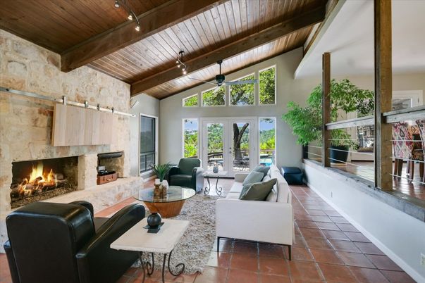 Fireplace, Interior, Living room, Stone Walls, Wooden Beams, Wooden Ceilings