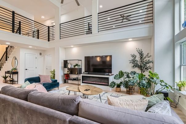 Fireplace, Interior, Living room, Recessed Lighting