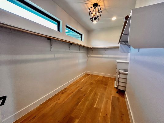 Interior, Pendant Lights, Recessed Lighting, Walk-in Closets, Wood Texture Flooring