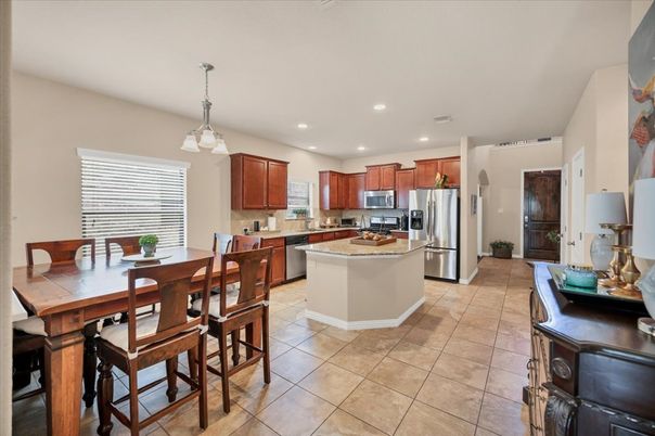 Dining room, Interior, Kitchen, Pendant Lights, Recessed Lighting, Stainless Steel Appliances