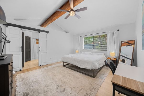 Bedroom, Interior, Wooden Beams, Wood Texture Flooring
