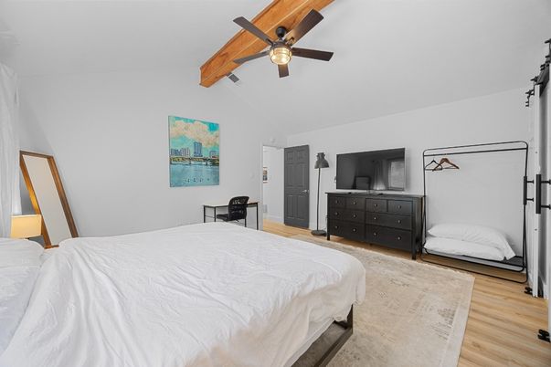 Bedroom, Interior, Wooden Beams, Wood Texture Flooring