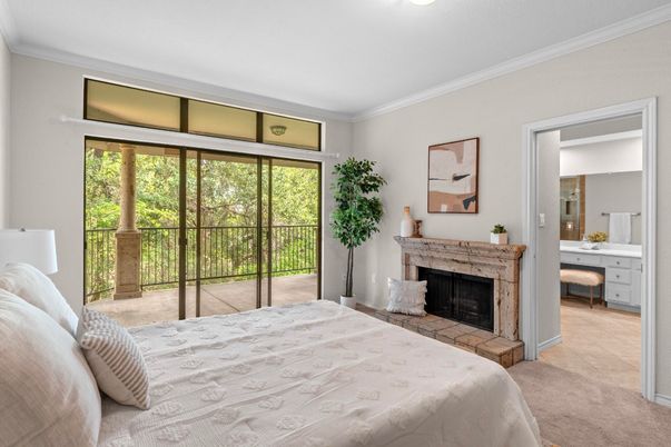 Bedroom, Fireplace, Interior