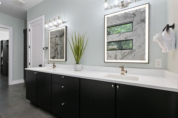 Bathroom, Dual Sink Vanities, Interior, Marble Walls