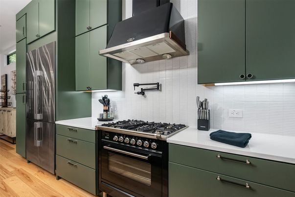 Interior, Kitchen, Stainless Steel Appliances, Wood Texture Flooring