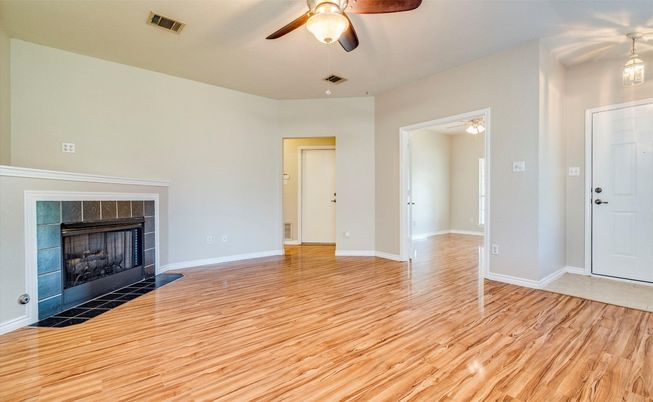 Empty room, Fireplace, Interior, Wood Texture Flooring