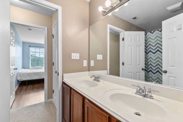 Bathroom, Bedroom, Dual Sink Vanities, Interior, Wood Texture Flooring