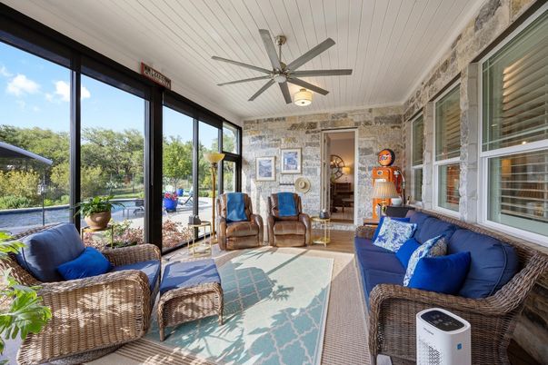 Interior, Living room, Stone Walls, Sun Room
