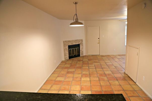 Empty room, Fireplace, Interior, Pendant Lights