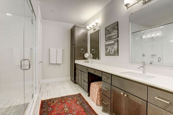 Bathroom, Dual Sink Vanities, Glass Shower, Interior