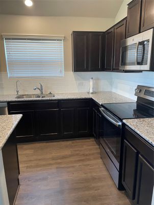 Interior, Kitchen, Recessed Lighting, Wood Texture Flooring