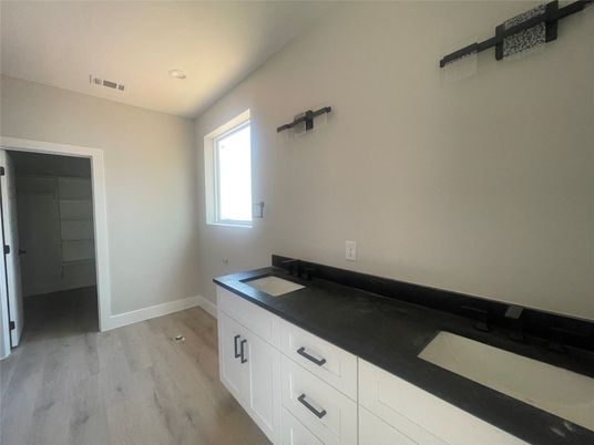Bathroom, Interior, Recessed Lighting, Wood Texture Flooring