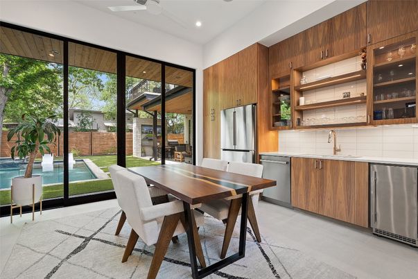 Dining room, Interior, Kitchen, Recessed Lighting, Stainless Steel Appliances