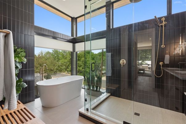 Bathroom, Free Standing Baths, Glass Shower, Interior