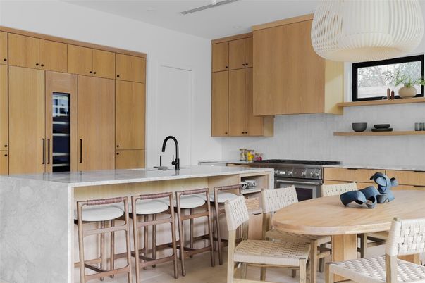 Dining room, Interior, Kitchen, Pendant Lights, Stainless Steel Appliances