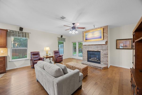 Fireplace, Interior, Living room, Wood Texture Flooring