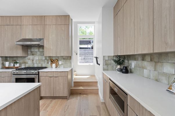 Interior, Kitchen, Stainless Steel Appliances, Wood Texture Flooring