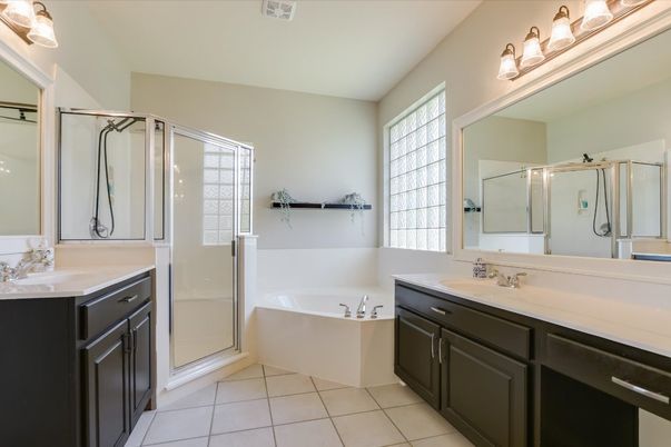 Bathroom, Dual Sink Vanities, Glass Shower, Interior