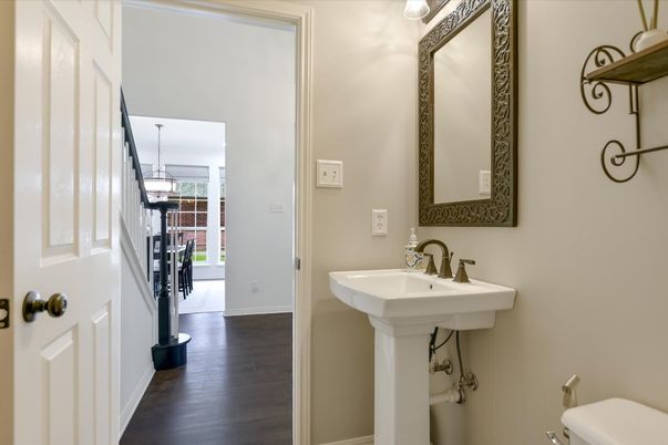 Bathroom, Chandelier, Interior, Wood Texture Flooring