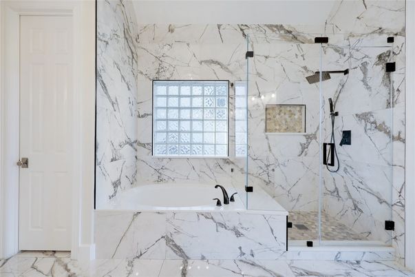 Bathroom, Glass Shower, Interior, Marble, Marble Walls