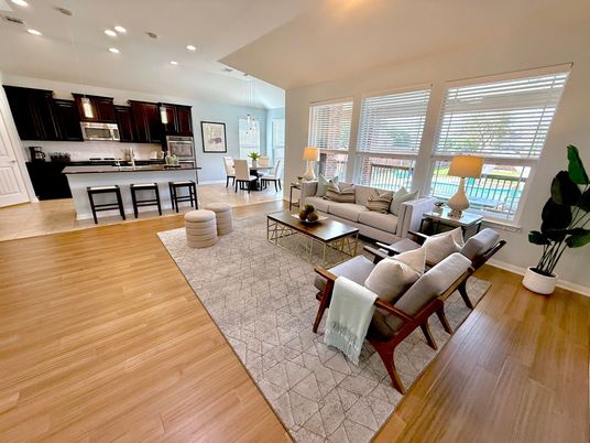 Dining room, Interior, Kitchen, Living room, Pendant Lights, Recessed Lighting, Wood Texture Flooring