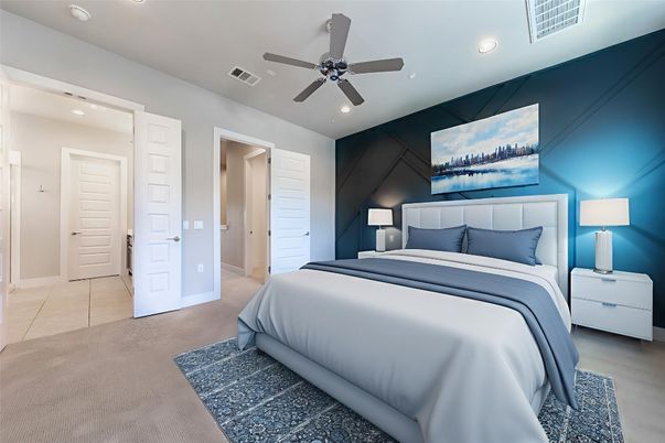 Bedroom, Interior, Recessed Lighting