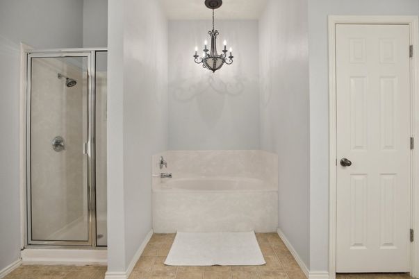 Bathroom, Chandelier, Glass Shower, Interior