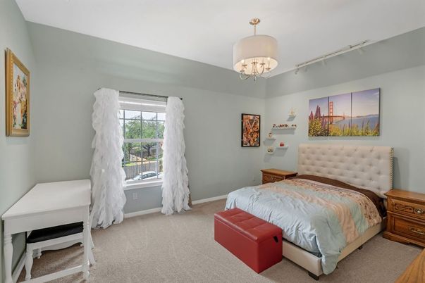 Bedroom, Chandelier, Interior
