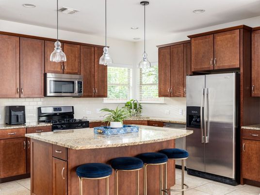 Interior, Kitchen, Pendant Lights, Recessed Lighting, Stainless Steel Appliances