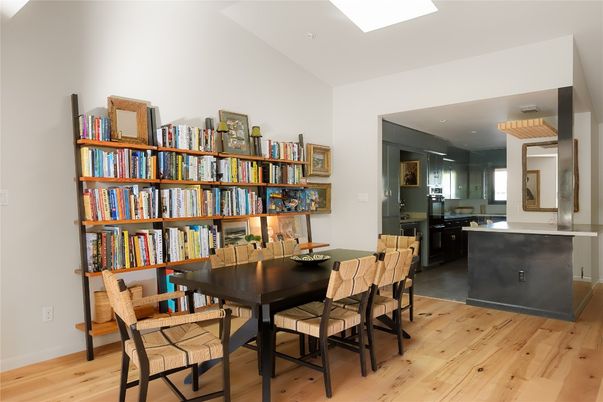 Dining room, Interior, Kitchen, Recessed Lighting, Wood Texture Flooring