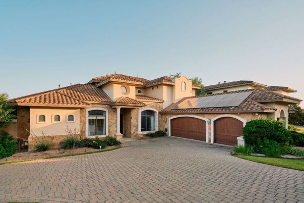Attached, Exterior, Facade, Solar Panels, Mediterranean