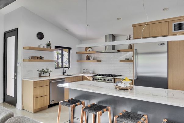 Interior, Kitchen, Pendant Lights, Recessed Lighting, Stainless Steel Appliances
