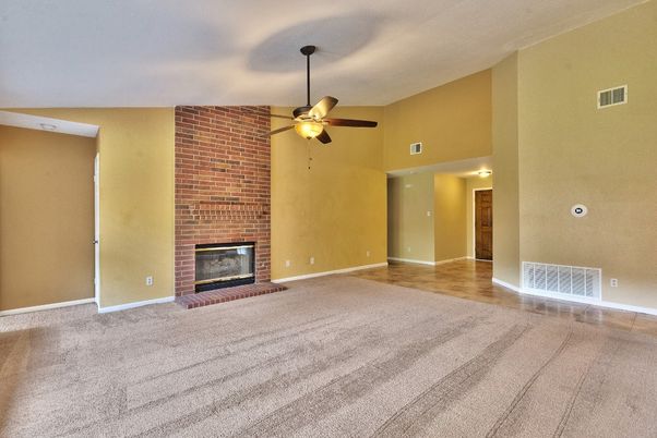 Empty room, Fireplace, Interior, Stone Walls