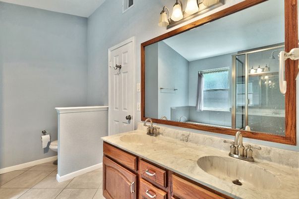 Bathroom, Dual Sink Vanities, Glass Shower, Interior